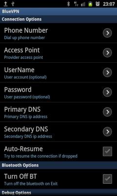 BlueVPN [DUN client] ICS