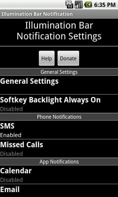 Illumination Bar Notification