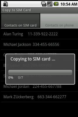 Copy to SIM Card
