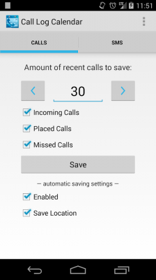 Call Log Calendar