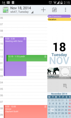 aCalendar - Android календарь