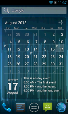 Виджет Календарь / Calendar widget