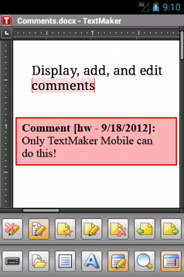 Office 2012: TextMaker Mobile