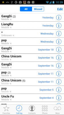 iOS 7 Contact / Dialer