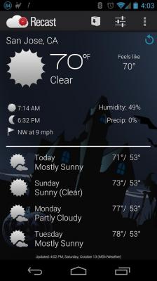Recast Weather and Widgets