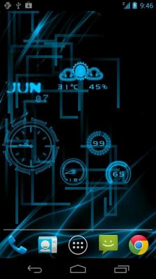 Живые обои: Неоновые Часы / Neon Clock GL Live wallpaper