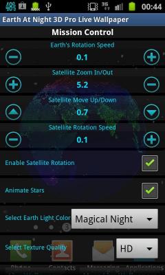 Earth At Night 3D Live Wallpaper