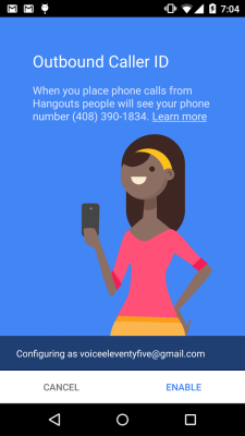 Телефон Hangouts