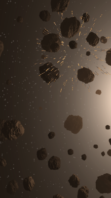 Астероиды 3Д Космический взрыв