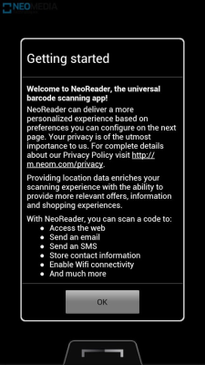 NeoReader QR &amp- Barcode Scanner
